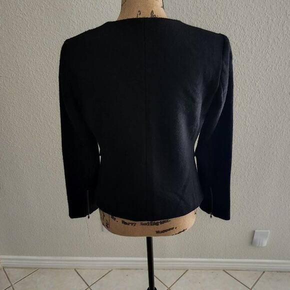 LOFT wool blend asymmetrical contemporary jacket blazer size 2P - Picture 3 of 8